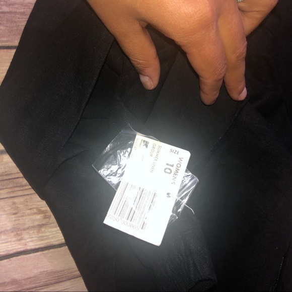 🦋Jaclyn Smith Linen Black Crop Pants - Picture 8 of 9